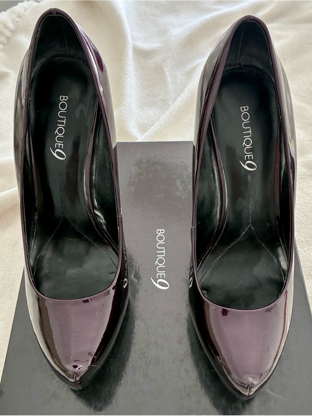 Nine West Boutique 9 Women's Patent Pointed-Toe Pumps in Plum